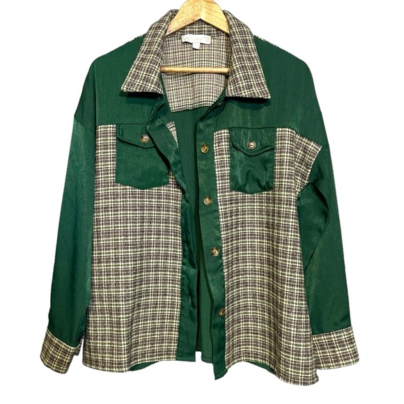 Weekend By Suzanne Betro Shacket Tweed Green - Medium‎ - Picture 4 of 8